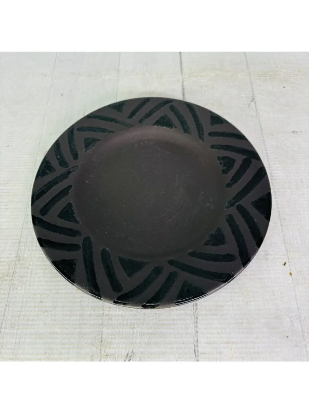 Pfaltzgraff MIDNIGHT SUN  Black Glossy Design Stoneware 8 1/8